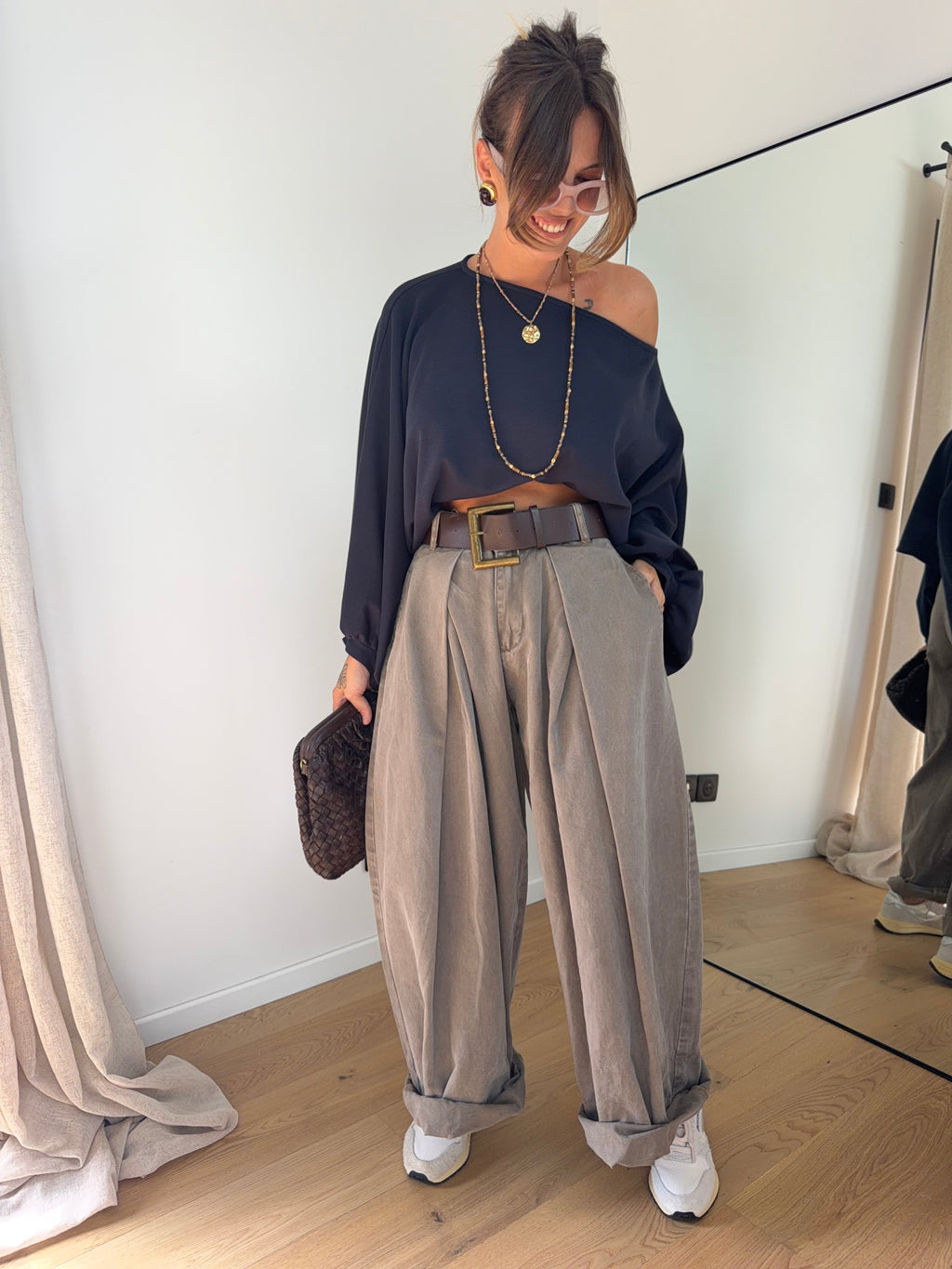Pantalon & ceinture Brune - taupe