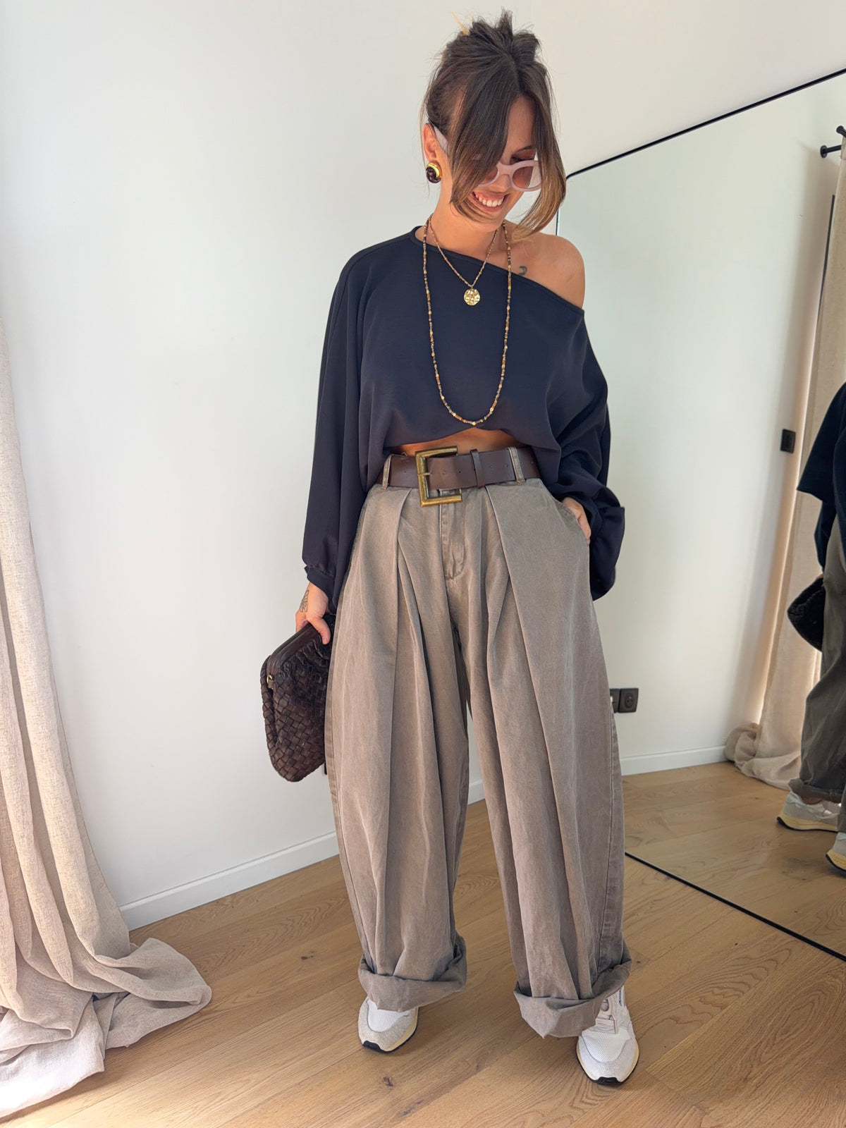 Pantalon & ceinture Brune - taupe