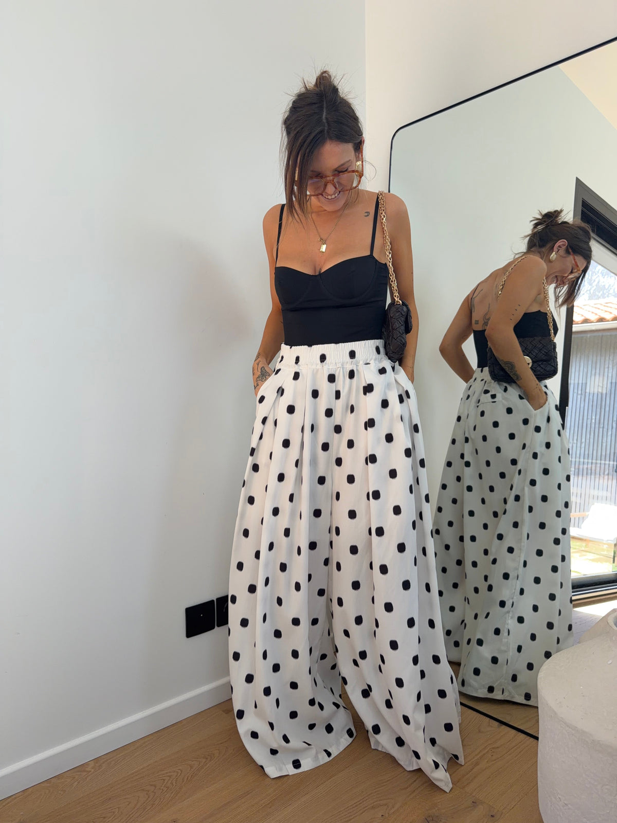 Pantalon à gros pois