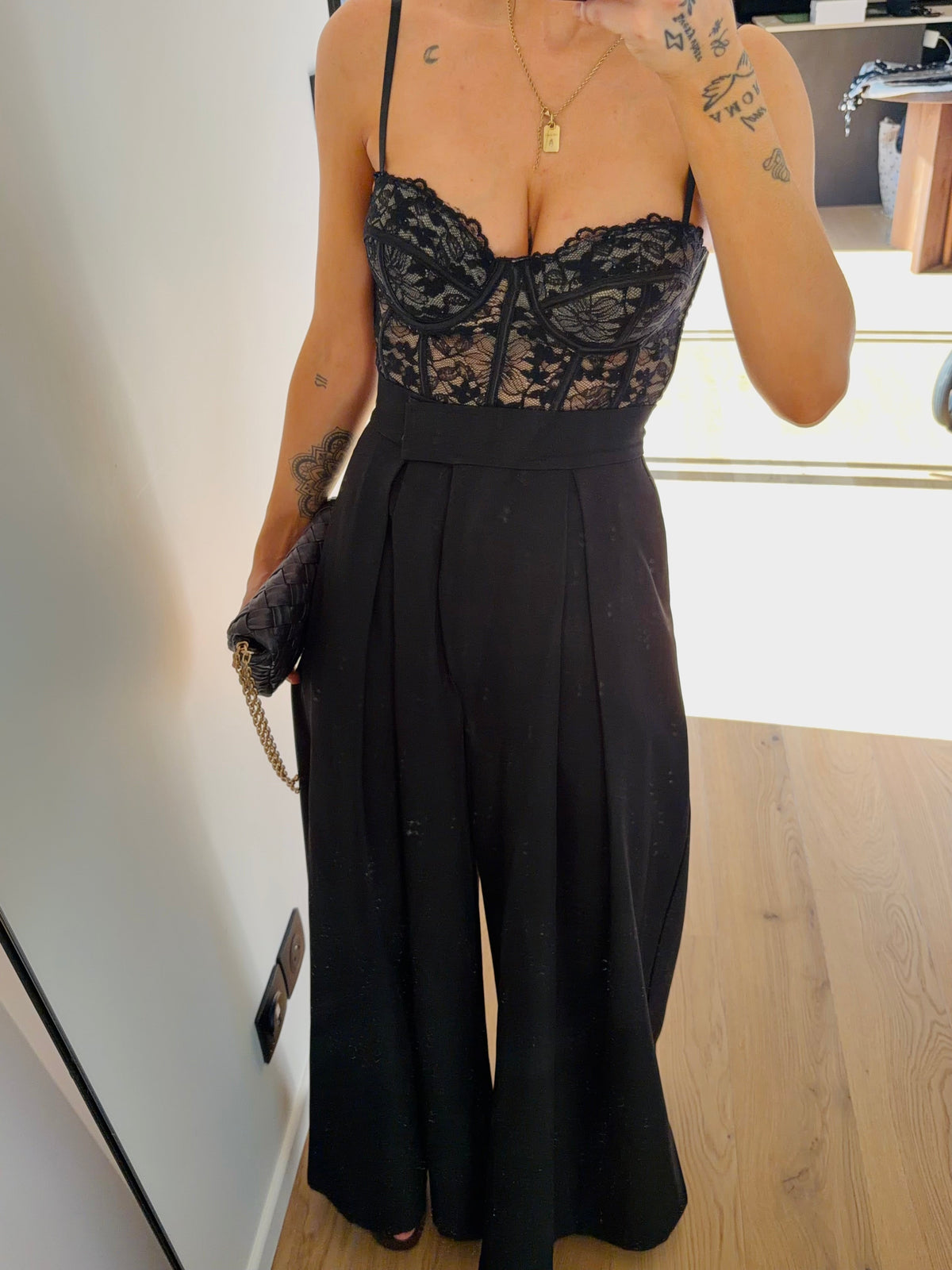 Bustier en dentelle - noir