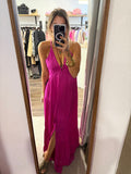 Robe dos nu - fuchsia