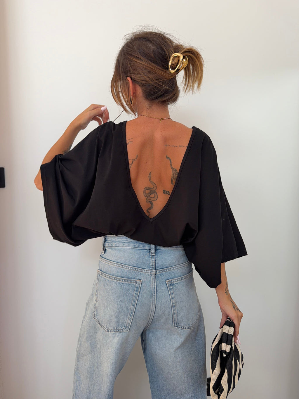 T-shirt Lover's dos nu V - noir