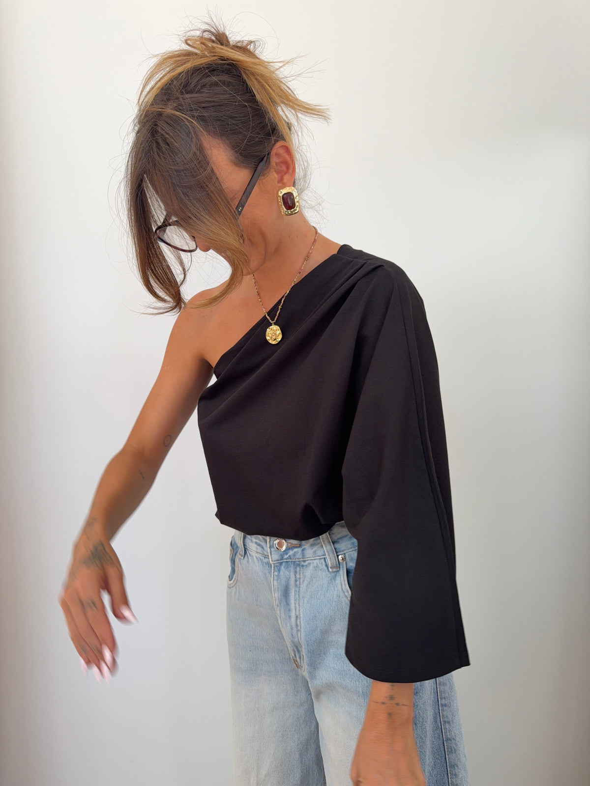 T-shirt asymétrique - noir