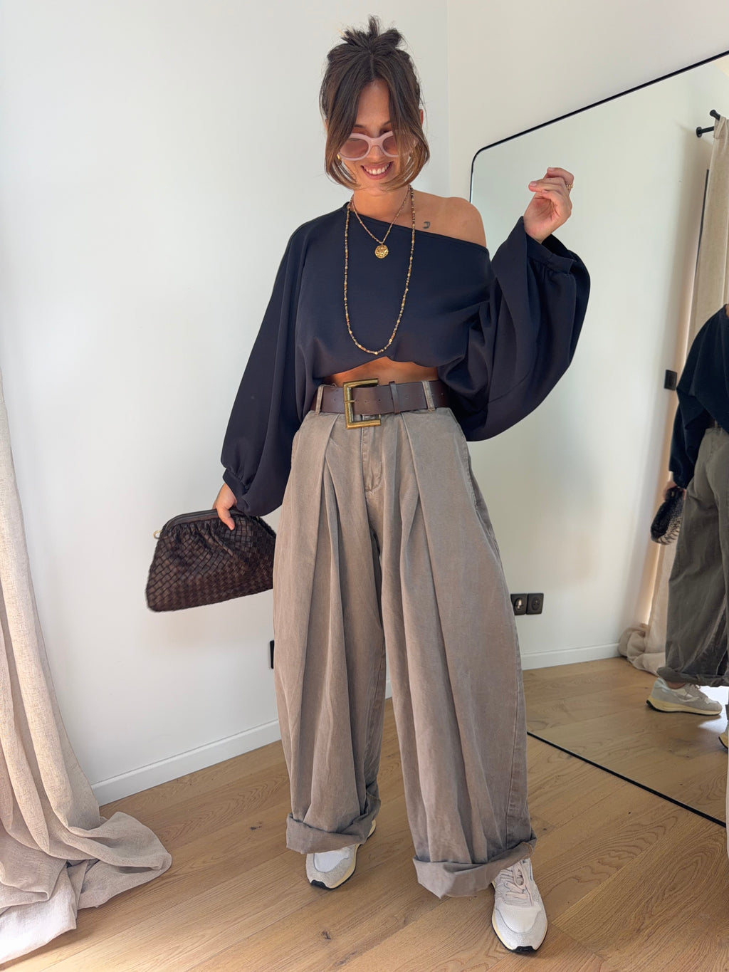 Pantalon & ceinture Brune - taupe