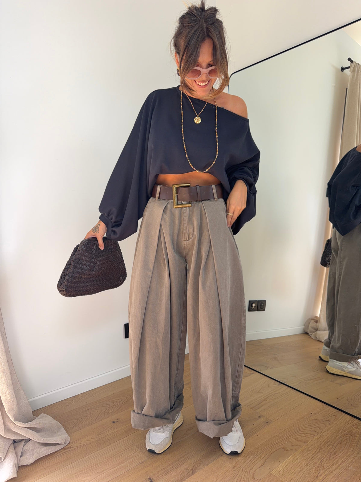 Pantalon & ceinture Brune - taupe